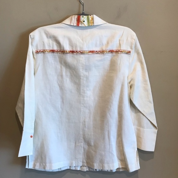 Coldwater Creek linen blend Button up Large - Picture 3 of 7